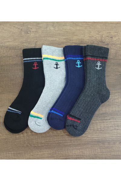 Leement socks Детски 4 чифта дебели хавлиени термочорапи Безшевна премиум серия