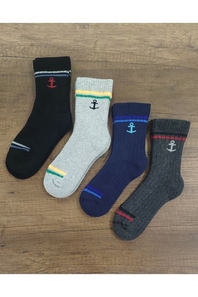 Leement socks Детски 4 чифта дебели хавлиени термочорапи Безшевна премиум серия