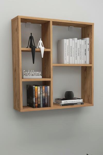 Enda Home Enda 5 Gözlü Duvar Rafı, Mutfak Rafı, Oturma Odası Rafı, 5 Raflı Du...