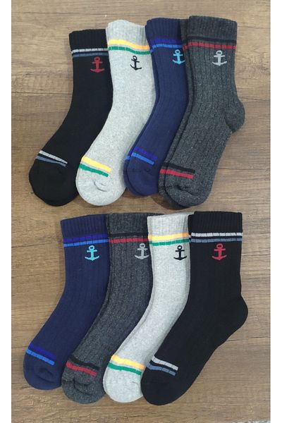 Leement socks Детски 8 чифта дебели хавлиени термочорапи Безшевни премиум серия