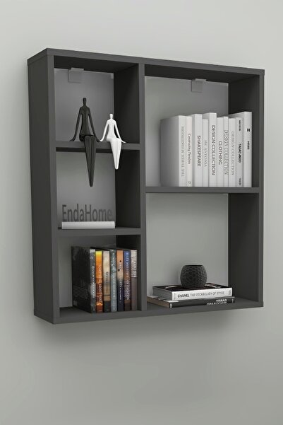 Enda Home Enda 5 Gözlü Duvar Rafı, Mutfak Rafı, Oturma Odası Rafı, 5 Raflı Du...