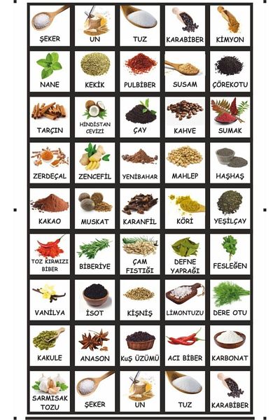 Dekotadan Spice Set Jar Labels 42 Pack