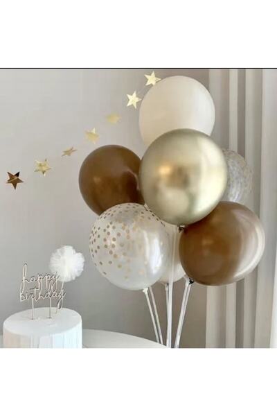 Öztürkpartievi Gold Krom Karamel Konfetili Balon Standı