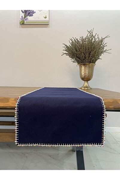 HALATÇI HOME - Runner bleumarin cu detaliu de mărgele