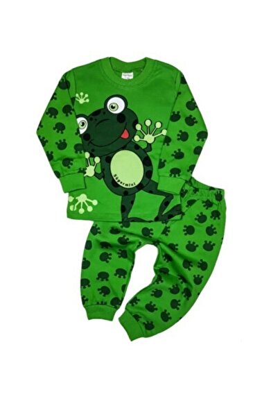 Süpermini طقم بيجامة قطنية على شكل ضفدع للفتيات بعمر 4-5-6 سنوات
