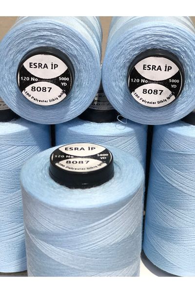 Esra Πολύχρωμο πολυεστέρας νούμερο 120 κλωστή ραπτικής Baby Blue 8087