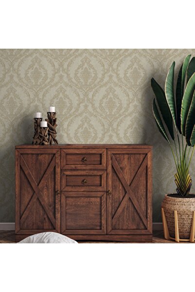 Adawall Dante Seri Damask Desenli Duvar Kağıtı(1401-4: KREM)