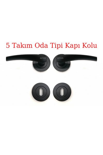 ARON (7 SETS) Rosette Door Handle ***3 1*** Apartment Set Brawo Black (5 ROOMS - 2 BATHROOMS / WC)