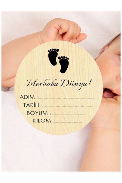 Işıklıtoplardükkanı Hello World Baby Photo Shoot Card Newborn Photo 16.5cm Ba...