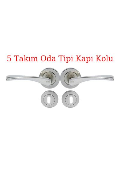 ARON (7 SETS) Rosette Door Handle **3 1** Flat Set Brawo Nickel Satin (5 ROOMS - 2 BATHROOMS / WC)