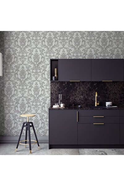 Adawall Dante Seri Klasik Damask Desenli Duvar Kağıtı 1407-3: Gri