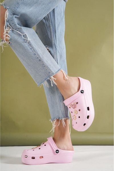 TOPUK Pink Women's Thick Soled Slippers