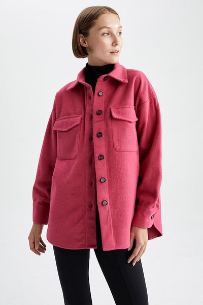 DeFacto Flanell-Langarmhemd mit Hemdkragen