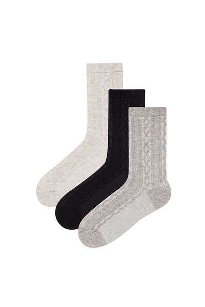 Penti Black Girl's Wave 3-Piece Socks