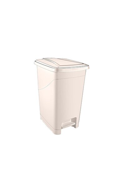Blueeslife 40 Lt Slim Pedallı Plastik Çöp Kovası Bej
