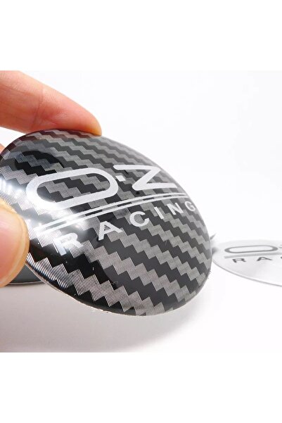 İKTUNING Oz Racıng Logolu Karbon Görünüm 56 Mm Jant Göbek Stıcker