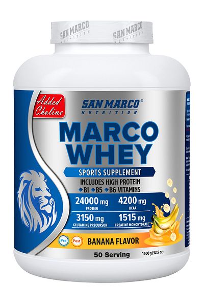 SANMARCO NUTRITION Marco Whey Protein Powder with Banana Flavor 1500 gr