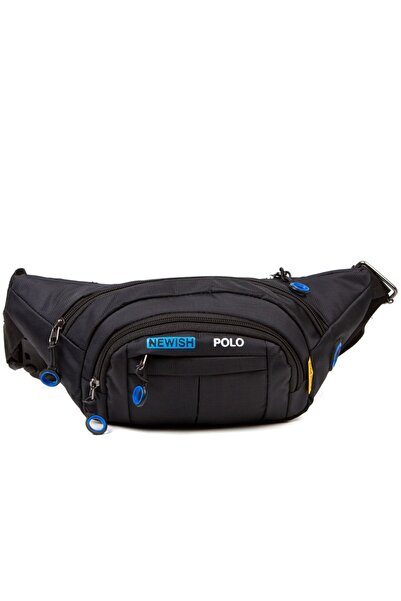 AVCA Siyah Unisex Suya Dayanıklı Kulaklık Çıkış Çapraz Askılı Omuz Spor Bel Çanta Günlük Yürüyüş Outdoor