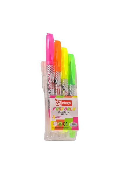 Anadolu Micro Highlighter Marking Pen 4 Pieces