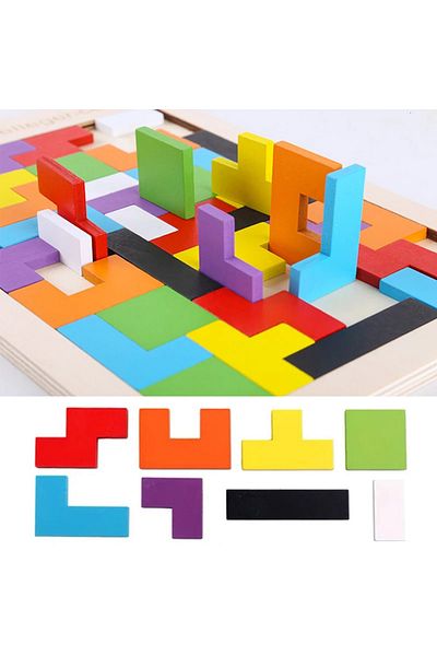 FIXS Wooden Board Puzzle and 3D Tetris - Intelligence and Skill Game