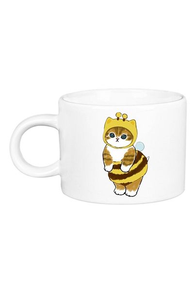 Öz Kupa Cute Cat in Bee Costume Porcelain Motto Cup