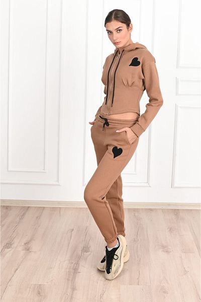 Koza Butik Σετ γυναικεία φόρμα με στάμπα καρδιάς 3449-23