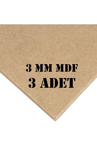 KNC Dizayn 3mm 35x50 Cm 3 Adet Ham Mdf, Mdf Levha, Duralit, Resim Altlığı