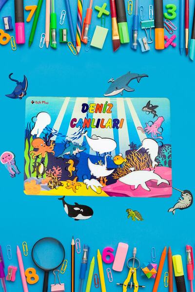 artı dekor Sea Creatures Kids Educational Toy Bultak Jigsaw Puzzle (25X40)