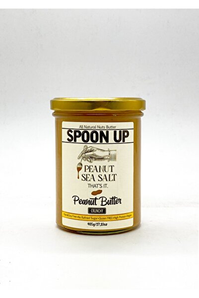 SPOONUP Deniz Tuzlu Parçacıklı Fıstık Ezmesi Bıg Sıze 485g (GLUTENSİZ,KATKISIZ,ŞEKERSİZ)