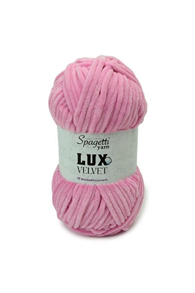 Spagettiyarn Lux Velvet Pembe Kadife El Örgü Ipliği