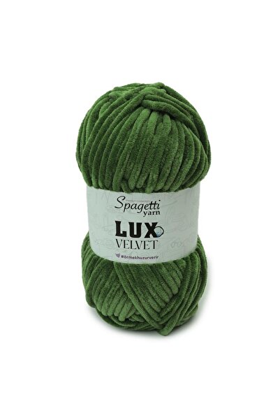 Spagettiyarn Lux Velvet Yağ Yeşil Kadife El Örgü Ipliği