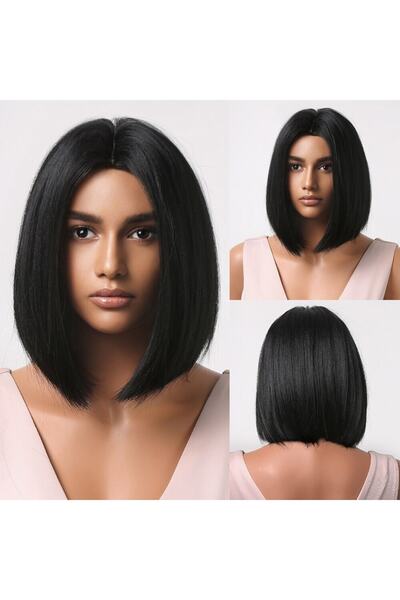 REMY HAİR شعر مستعار أسود قصير بدون مسامير