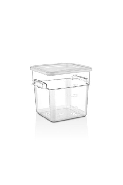 GastroPlast حاوية تخزين مربعة من البولي كربونات سعة 3.8 لتر (مع غطاء)