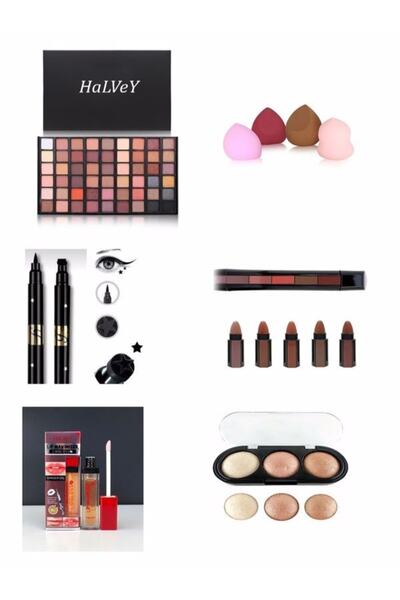 HaLVeY 6 Parça Makyaj Seti ( Ekonomik )