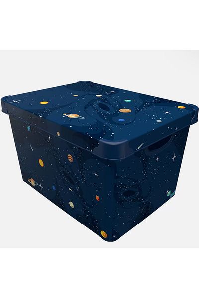 QUTU 20 Lt Planets Planets 41x30x24 Storage Box with Lid Style Box Organizer Decorative Box