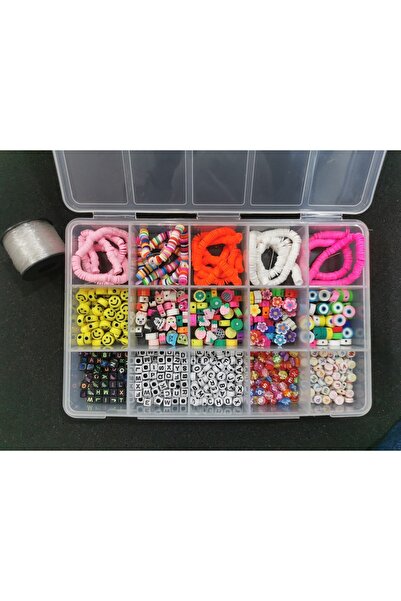 LİVZA BİJUTERİ Polimer Fimo Takı Yapım Seti Misinalı Boncuk Set Hobi