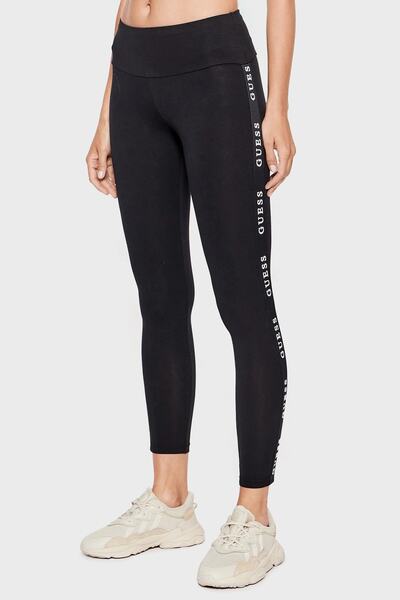 Guess Leggings cu talie înaltă Slim Fit Logo Stripe - V2yb14kabr0 Jblk