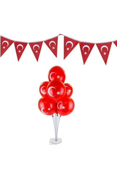 DÜVENCİ TİCARET 29 October School Decorations Set with Flag and Balloons