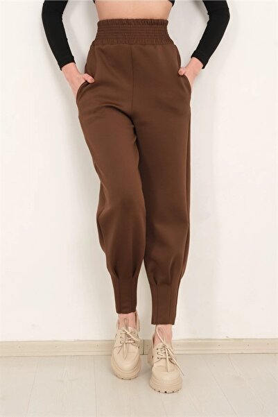 winmoda Yüksek Bel Scuba Dalgıç Eşofman Altı Geniş Kemer