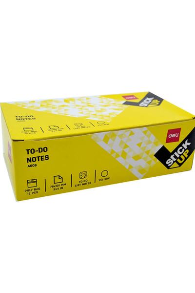 Deli Deli EA00652 ملاحظات لاصقة للمهام، 100 ورقة، مقاس 76×101 مم، متعدد الألوان - قطعة واحدة