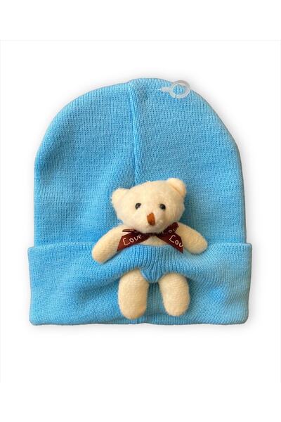 Pink Hippo Kids Трикотажна шапка з плюшевим ведмедиком