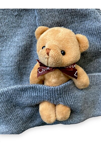 Pink Hippo Kids Трикотажна шапка з плюшевим ведмедиком