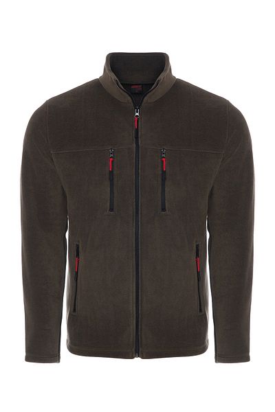 VEGA PORT Unisex Χακί 4 τσέπες με φερμουάρ κορώνα μοντέλο εξωτερικού χώρου Fleece