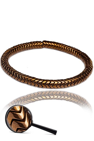 Tesbih Atölyesi Certified Aaa+ Rose Color Hematite Stone Bracelet - Tarnish Resistant