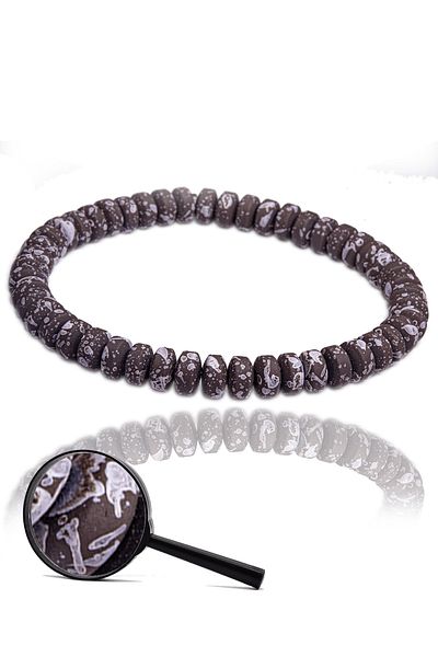 Tesbih Atölyesi Certified Aa+ Brown Snowy Quartz Stone Bracelet