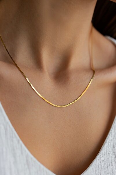 UBUH SHOP Unisex Tilki Kuyruğu Burgu Italyan Zincir Gold Çelik Kolye