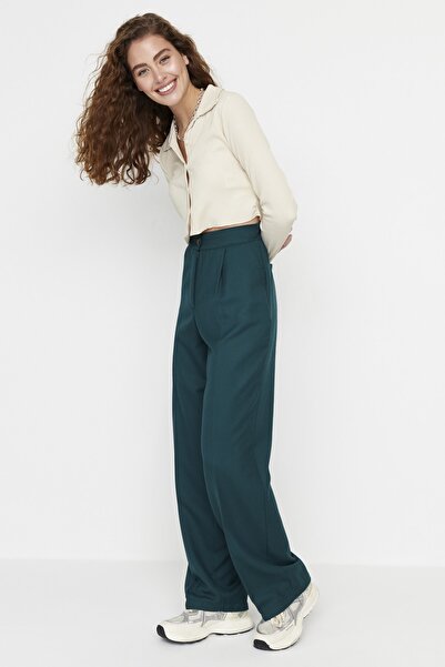 Trendyol Collection Benzinové kalhoty rovného/rovného střihu Twoaw22Pl0321