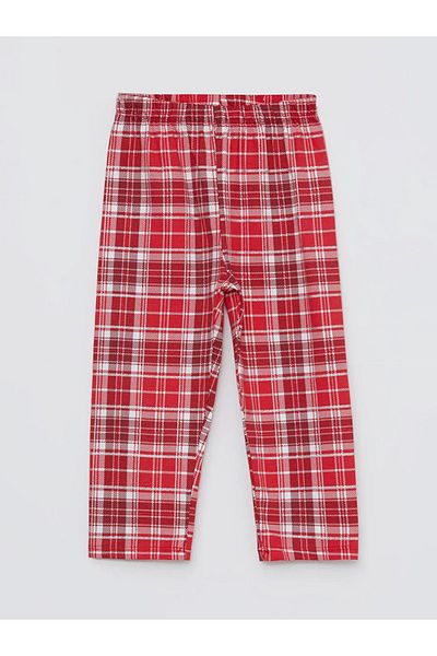 LC Waikiki Polo Neck Long Sleeve Plaid Patterned Baby Pajama Set