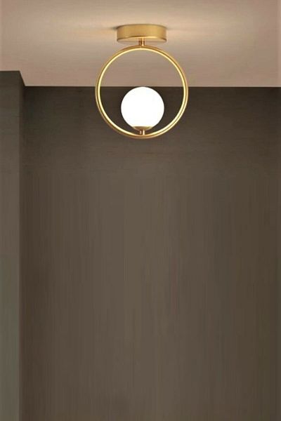 Uçar Milaya Moder Globe Glass Single Floor Chandelier for Entrance Hall Hallway Room