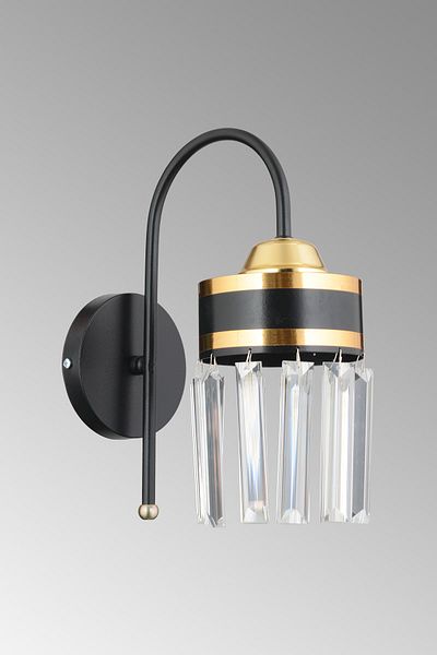 Docklight Tokyo Black Crystal Stone Yellow Stripe Cylinder Down Facing Modern Sconce